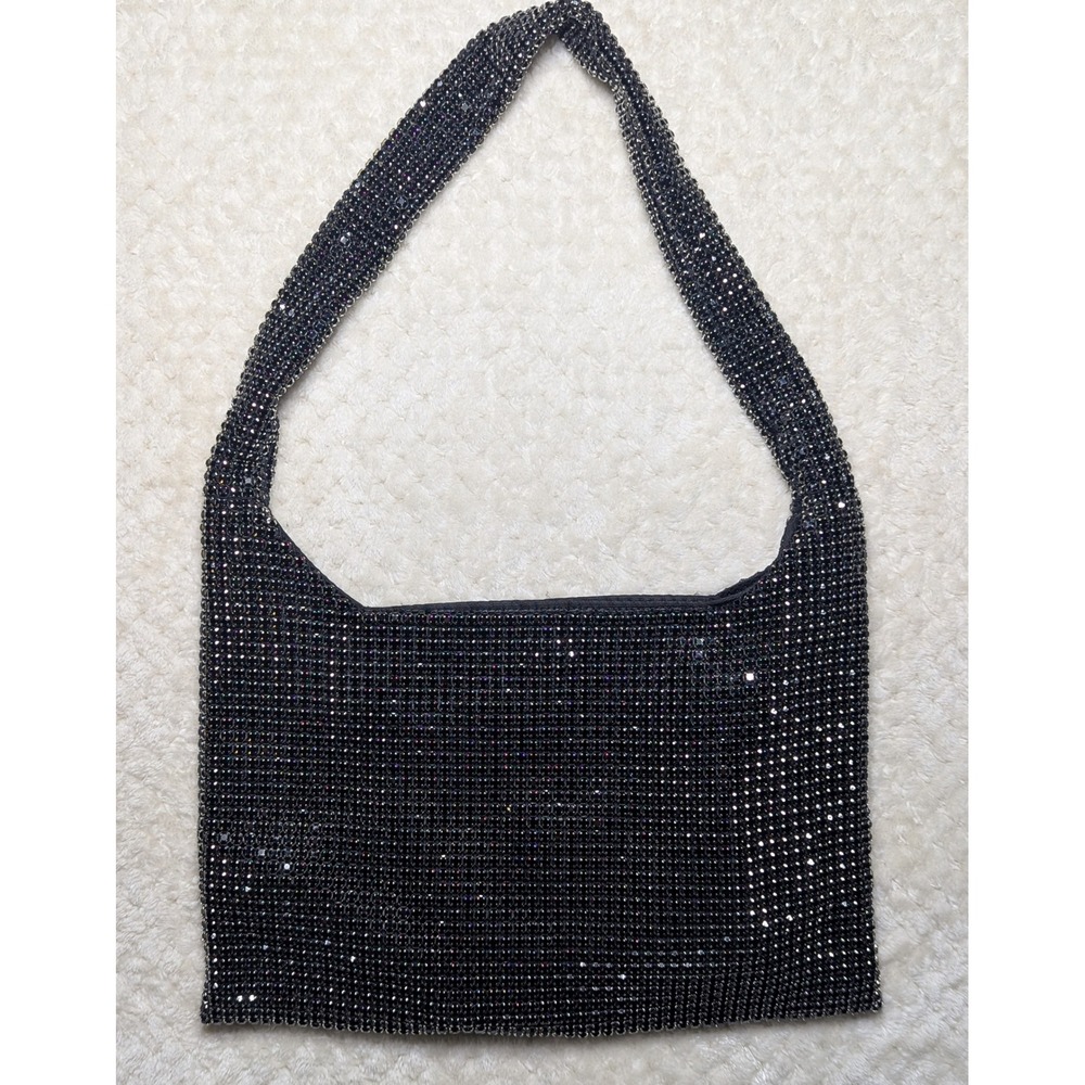 Y2K Sparkly Rhinestone Mini Bag Black Shoulder Purse Going Out